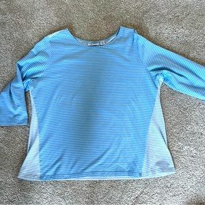 Denim & Co. striped scoop neck 3/4 sleeve top